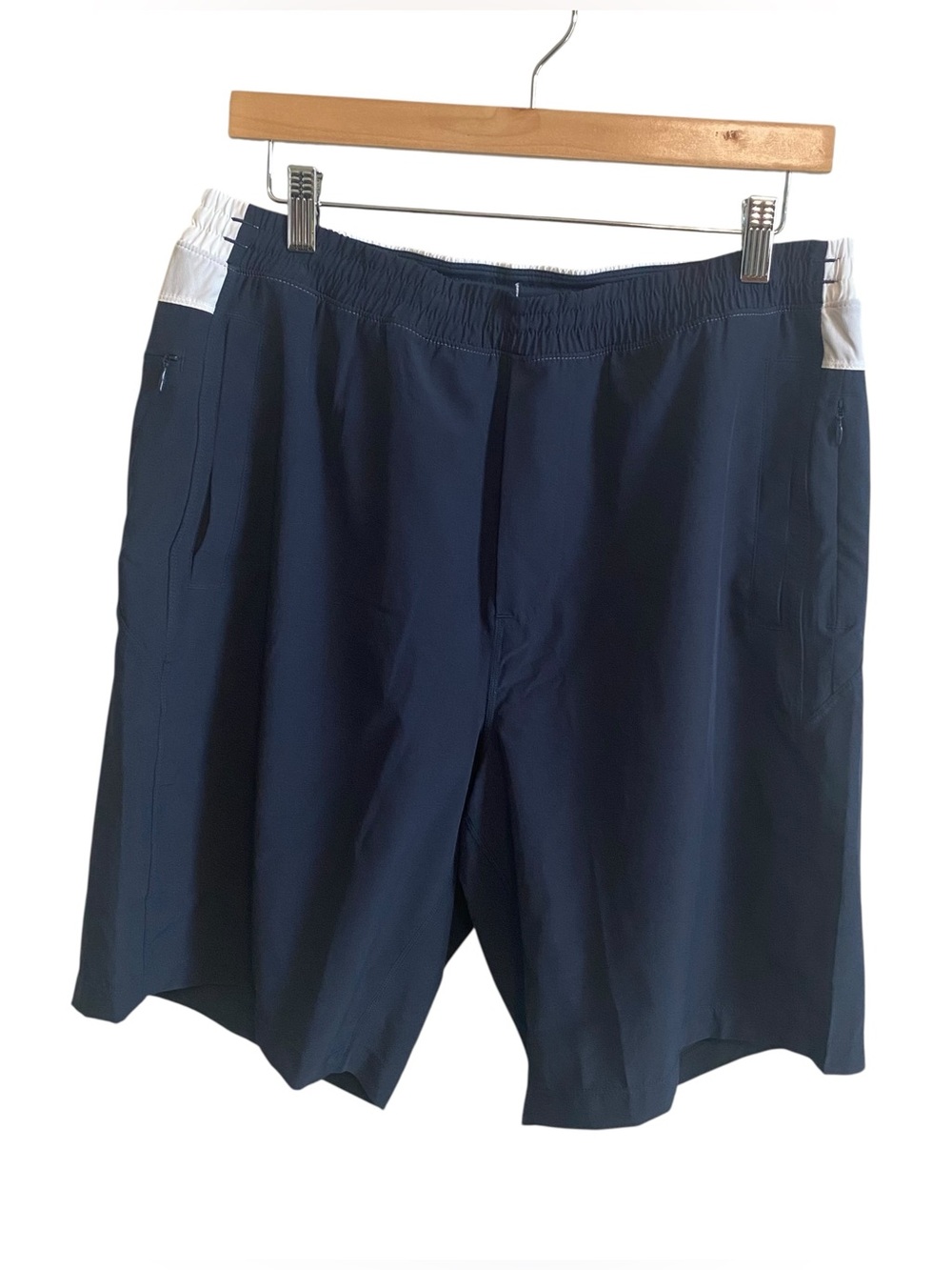 Birddogs Navy and White Lined Athletic Shorts Size XL Long